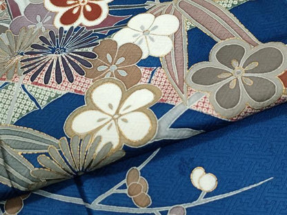 平和屋着物●訪問着　笹竹御所車枝梅文　金彩　正絹　逸品　未使用　CABM3888yc