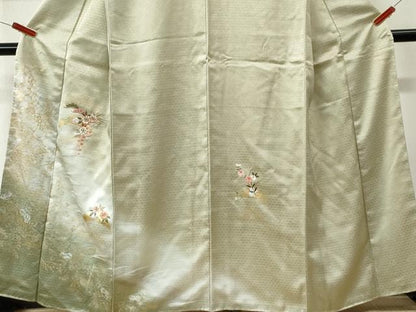 平和屋着物●訪問着　刺繍　エ霞雪芝花松文　暈し染め　金銀彩　正絹　逸品　未使用　CABM3890yc