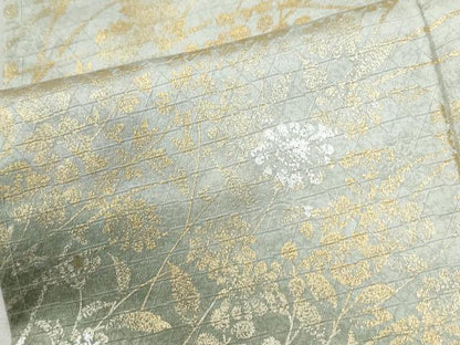 平和屋着物●訪問着　刺繍　エ霞雪芝花松文　暈し染め　金銀彩　正絹　逸品　未使用　CABM3890yc