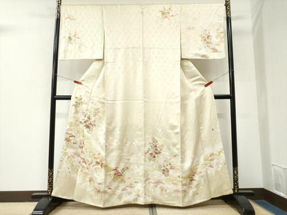 平和屋着物●訪問着　作家物　駒刺繍　浜松花籠文　暈し染め　金彩　正絹　逸品　CABM3894yc