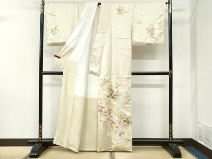 平和屋着物●訪問着　作家物　駒刺繍　浜松花籠文　暈し染め　金彩　正絹　逸品　CABM3894yc