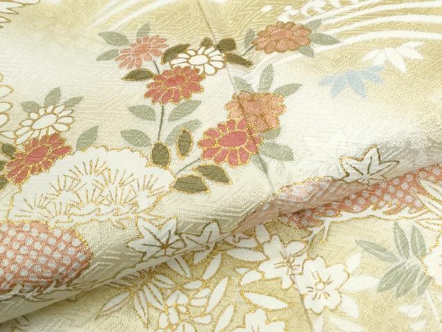 平和屋着物●訪問着　作家物　駒刺繍　浜松花籠文　暈し染め　金彩　正絹　逸品　CABM3894yc