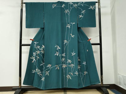 平和屋着物●訪問着　友禅　作家物　枝花文　正絹　逸品　未使用　CABM3898yc