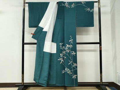 平和屋着物●訪問着　友禅　作家物　枝花文　正絹　逸品　未使用　CABM3898yc