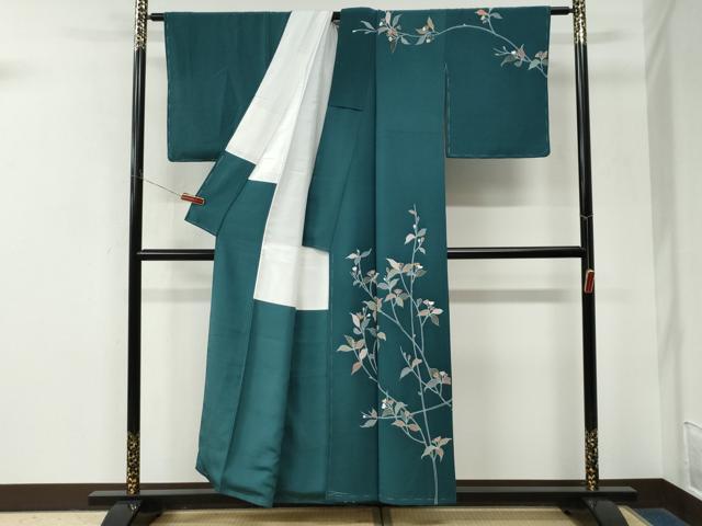 平和屋着物●訪問着　友禅　作家物　枝花文　正絹　逸品　未使用　CABM3898yc