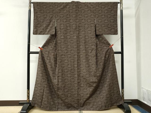 平和屋着物●結城紬　100亀甲　有栖川文様　正絹　逸品　未使用　CABM3904yc