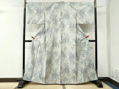 平和屋着物●本場大島紬　白大島　9マルキ　総絣　樹林文　正絹　逸品　CABM3905yc