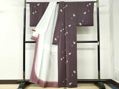 平和屋着物●上質な小紋　雪輪文　正絹　逸品　CABM3906yc