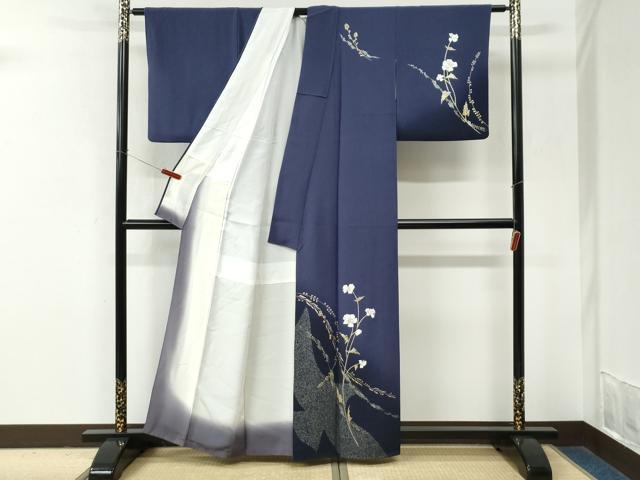 平和屋着物●訪問着　枝花文　暈し染め　金彩　正絹　逸品　CABM3907yc