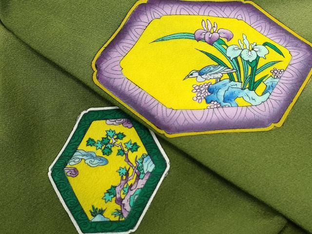 平和屋着物●訪問着　手描き　霞休み鳥枝花文　暈し染め　正絹　逸品　未使用　CABM3916yc