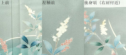 平和屋着物●訪問着　友禅　作家物　休み鳥葡萄枝葉文　暈し染め　正絹　逸品　未使用　CABM3917yc
