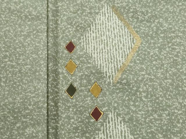 平和屋着物●訪問着　紬地　菱文　金彩　正絹　逸品　未使用　CABM3918yc