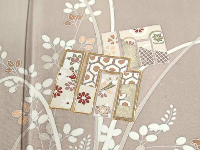 平和屋着物●訪問着　駒刺繍　源氏香枝花文　金彩　正絹　逸品　CABM3920yc