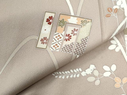 平和屋着物●訪問着　駒刺繍　源氏香枝花文　金彩　正絹　逸品　CABM3920yc