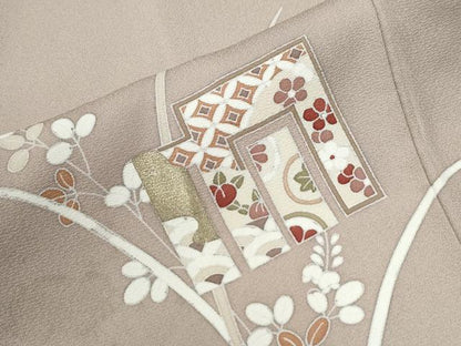 平和屋着物●訪問着　駒刺繍　源氏香枝花文　金彩　正絹　逸品　CABM3920yc