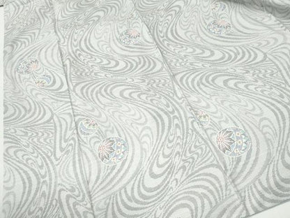 平和屋着物●本場大島紬　白大島　9マルキ　流水毬吉祥文　正絹　逸品　CABM3922yc