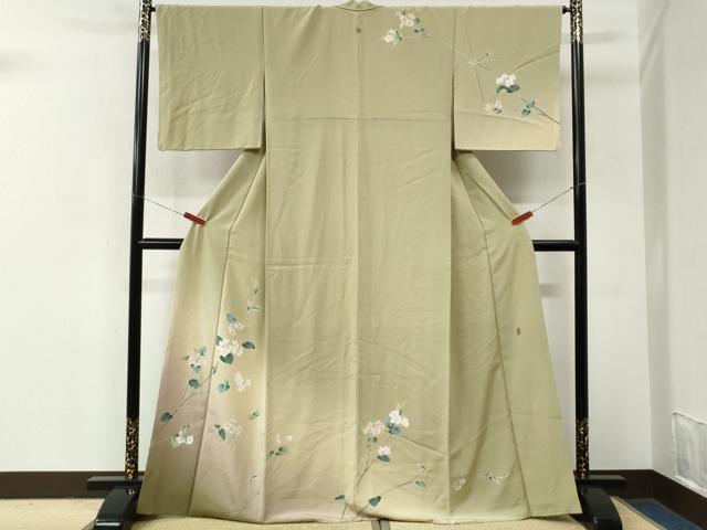 平和屋着物●訪問着　友禅　作家物　枝花文　暈し染め　正絹　逸品　CABM3923yc
