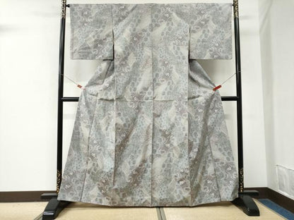 平和屋着物●本場大島紬　白大島　7マルキ　総絣　有栖川草花文　正絹　逸品　CABM3930yc