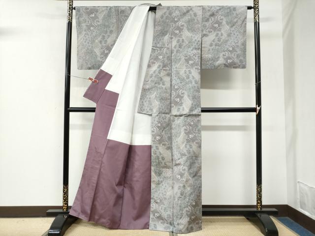 平和屋着物●本場大島紬　白大島　7マルキ　総絣　有栖川草花文　正絹　逸品　CABM3930yc