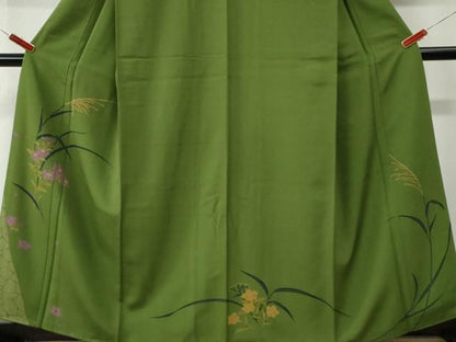 平和屋着物●訪問着　稲穂草花文　正絹　逸品　CABM3932yc