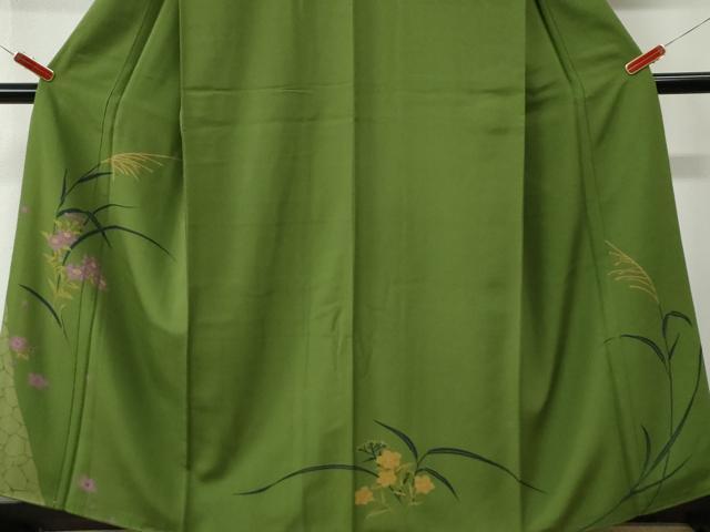平和屋着物●訪問着　稲穂草花文　正絹　逸品　CABM3932yc
