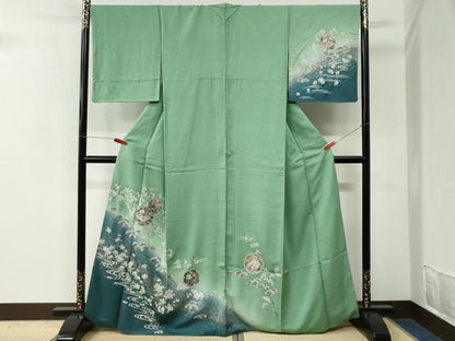 平和屋着物●訪問着　螺鈿　浜松雪輪草花文　暈し染め　金彩部分　ますいわ屋扱い　正絹　逸品　CABM3937yc