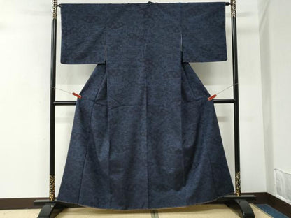 平和屋着物●結城紬　雲取り花松文　正絹　逸品　未使用　CABM3938yc
