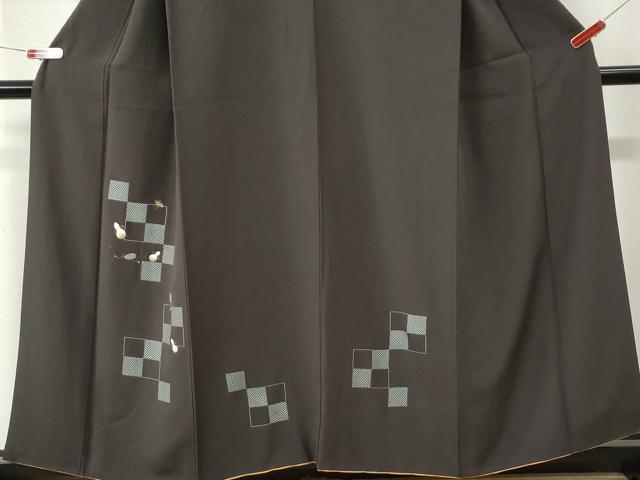 平和屋着物●訪問着　刺繍　市松瓢箪文箱宝尽くし　金糸　正絹　逸品　CABM3944yc
