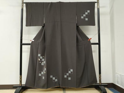 平和屋着物●訪問着　刺繍　市松瓢箪文箱宝尽くし　金糸　正絹　逸品　CABM3944yc