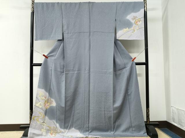平和屋着物●訪問着　竜田川毬貝桶花文　金彩　ロング丈　正絹　逸品　未使用　CABM3945yc