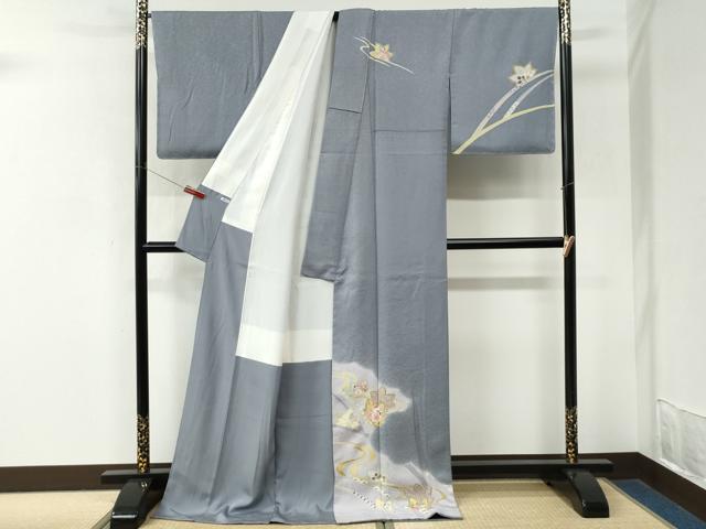 平和屋着物●訪問着　竜田川毬貝桶花文　金彩　ロング丈　正絹　逸品　未使用　CABM3945yc