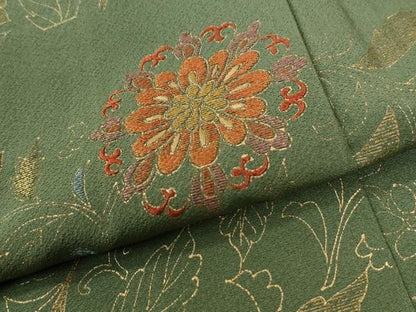 平和屋着物●訪問着　刺繍　短冊花唐草文　金彩　正絹　逸品　CABM3946yc
