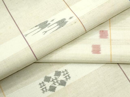 平和屋着物●本場琉球絣　紬　正絹　逸品　未使用　CABM3948yc