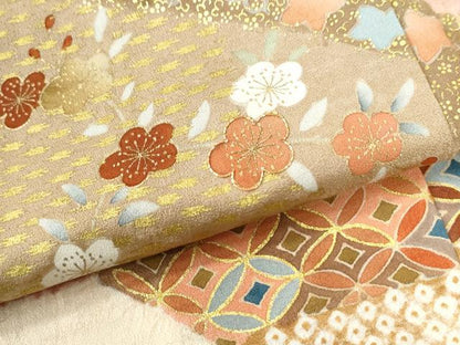 平和屋着物●訪問着　駒刺繍　絞り　花唐草文　金彩　正絹　逸品　未使用　CABM3949yc