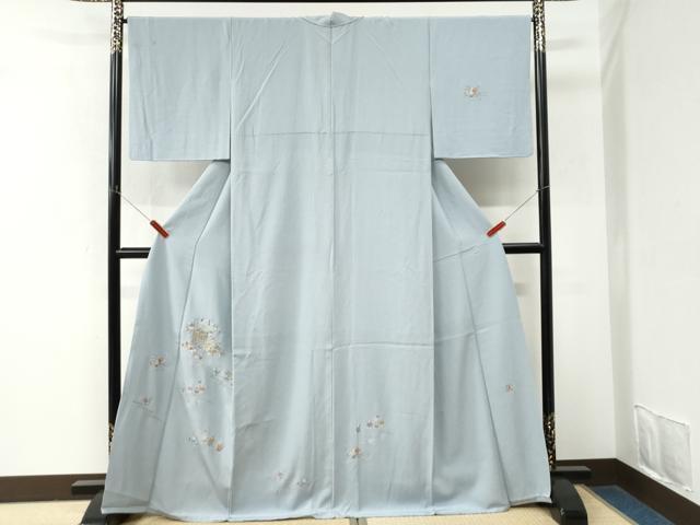 平和屋着物●訪問着　作家物　総刺繍　人物御所車花文　ラメ糸　正絹　逸品　CABM3950yc