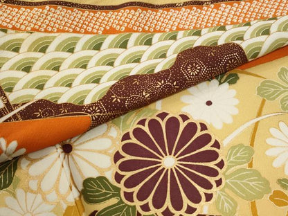 平和屋着物●豪華振袖　駒刺繍　吉祥花松文　金彩　正絹　逸品　CABM3954yc