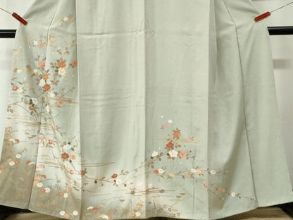 平和屋着物●訪問着　駒刺繍　枝花文　暈し染め　金彩　三越扱い　正絹　逸品　CABM3957yc