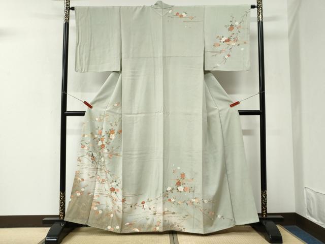 平和屋着物●訪問着　駒刺繍　枝花文　暈し染め　金彩　三越扱い　正絹　逸品　CABM3957yc