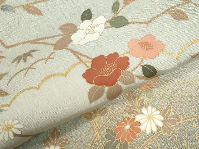 平和屋着物●訪問着　駒刺繍　枝花文　暈し染め　金彩　三越扱い　正絹　逸品　CABM3957yc