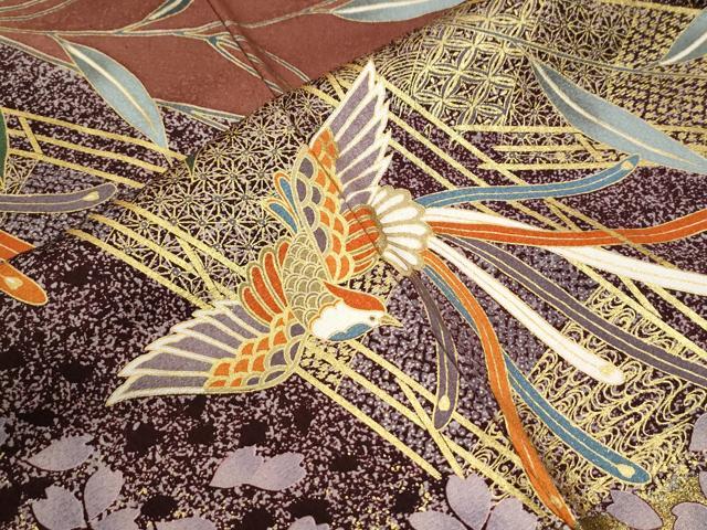 平和屋着物●豪華振袖　駒刺繍　渡り橋舞桜文　金彩　正絹　逸品　CABM3959yc