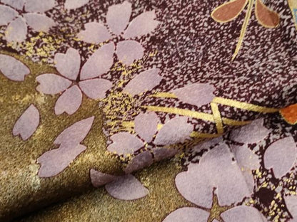 平和屋着物●豪華振袖　駒刺繍　渡り橋舞桜文　金彩　正絹　逸品　CABM3959yc