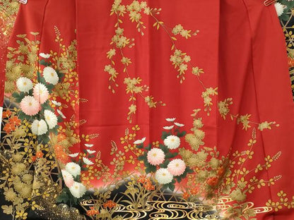 平和屋着物●豪華振袖　駒刺繍　籬菊花文　暈し染め　金彩　正絹　逸品　CABM3960yc