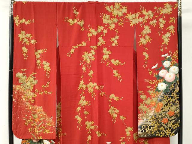 平和屋着物●豪華振袖　駒刺繍　籬菊花文　暈し染め　金彩　正絹　逸品　CABM3960yc