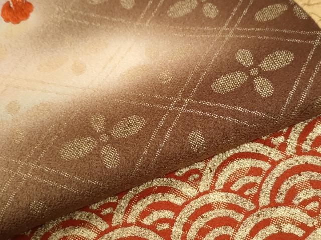 平和屋着物●豪華振袖　駒刺繍　檜扇吉祥花文　暈し染め　kinsna　正絹　逸品　CABM3961yc
