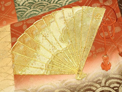 平和屋着物●豪華振袖　駒刺繍　檜扇吉祥花文　暈し染め　kinsna　正絹　逸品　CABM3961yc