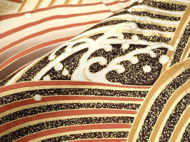平和屋着物●豪華振袖　駒刺繍　立波舞桜文　暈し染め　金彩　正絹　逸品　CABM3964yc