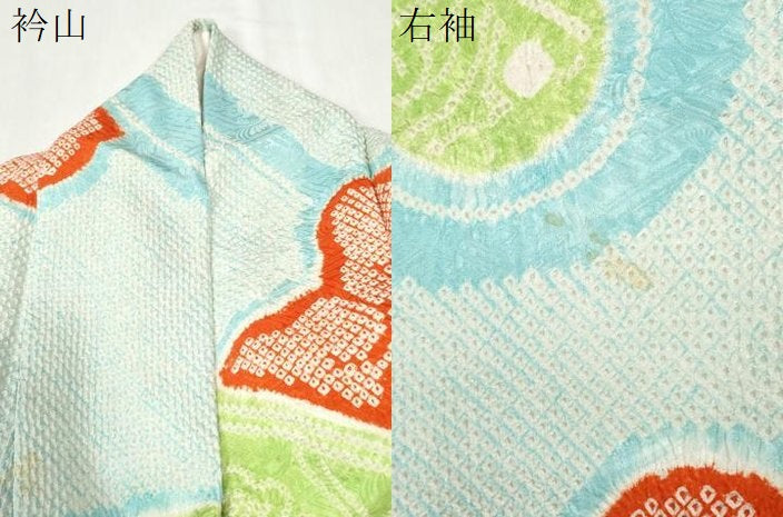 平和屋着物●豪華振袖　総絞り　源氏車花唐草文　正絹　逸品　CABM3966yc