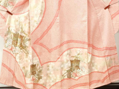 平和屋着物●豪華振袖　駒刺繍　絞り　鳳凰御所車牡丹花文　金銀彩　やまと誂製　正絹　逸品　CABM3968yc