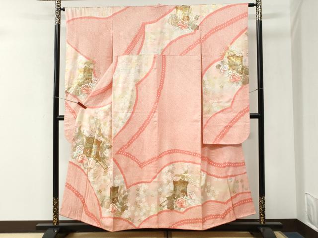 平和屋着物●豪華振袖　駒刺繍　絞り　鳳凰御所車牡丹花文　金銀彩　やまと誂製　正絹　逸品　CABM3968yc