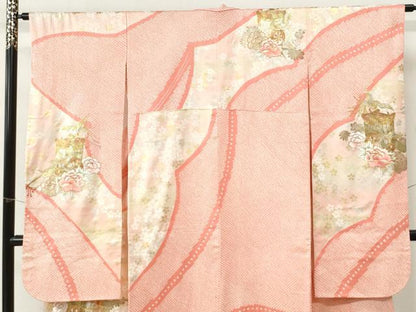 平和屋着物●豪華振袖　駒刺繍　絞り　鳳凰御所車牡丹花文　金銀彩　やまと誂製　正絹　逸品　CABM3968yc
